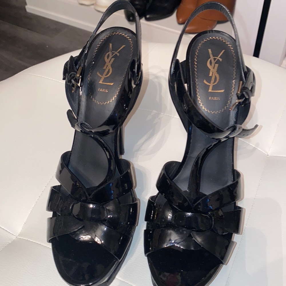 Authentic YSL Tribute black patent size 41